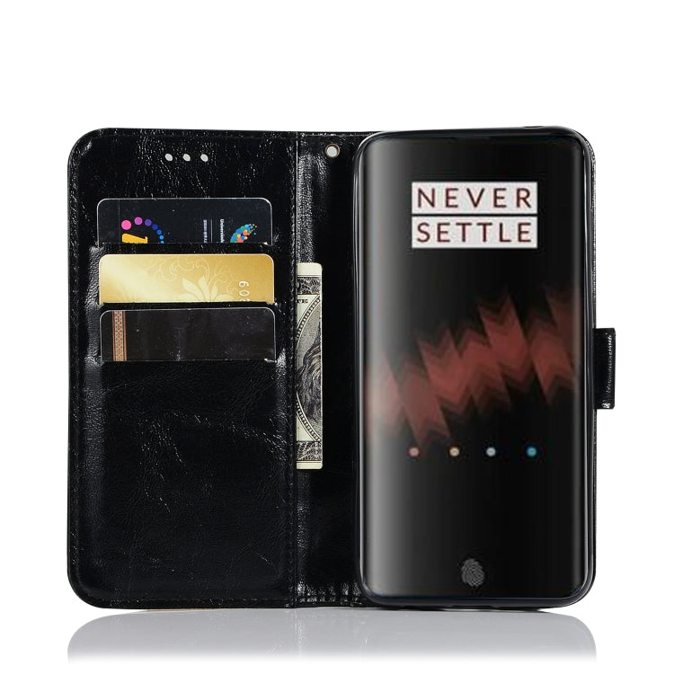 For OnePlus 7 Retro Copper Buckle Crazy Horse Horizontal Flip PU Leather Case with Holder & Card Slots & Wallet & Lanyard