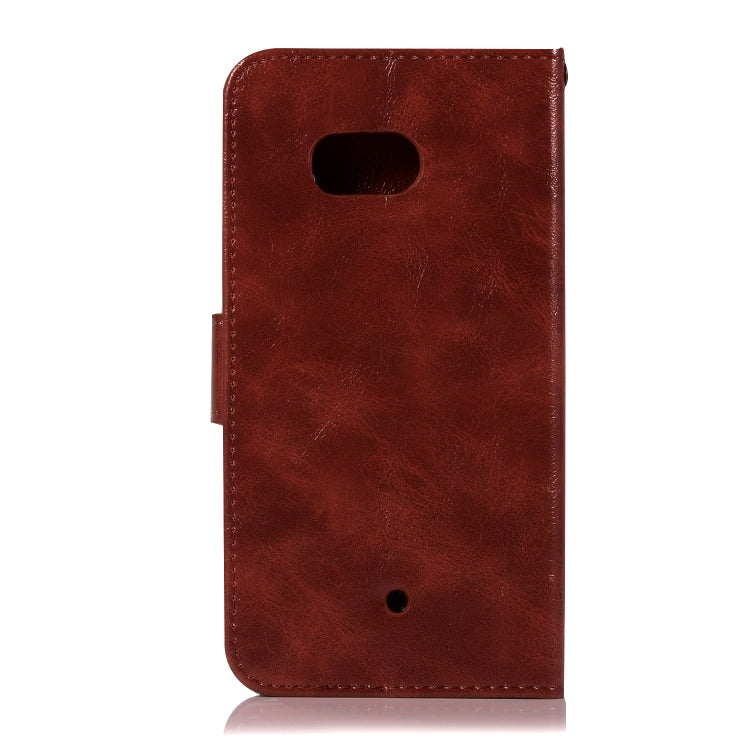 For HTC U11 Retro Copper Buckle Crazy Horse Horizontal Flip PU Leather Case with Holder & Card Slots & Wallet & Lanyard