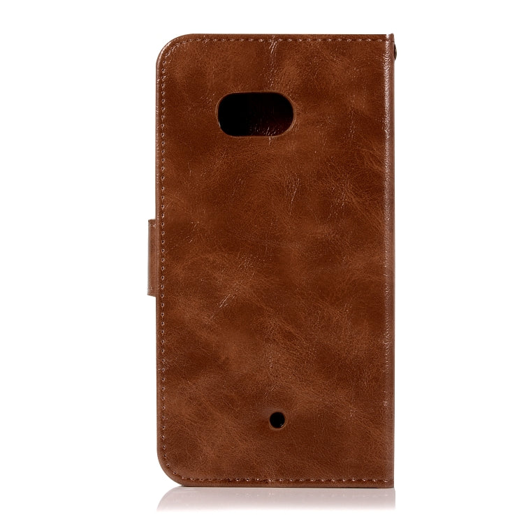 For HTC U11 Retro Copper Buckle Crazy Horse Horizontal Flip PU Leather Case with Holder & Card Slots & Wallet & Lanyard