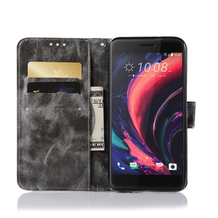 For HTC X10 Retro Copper Buckle Crazy Horse Horizontal Flip PU Leather Case with Holder & Card Slots & Wallet & Lanyard