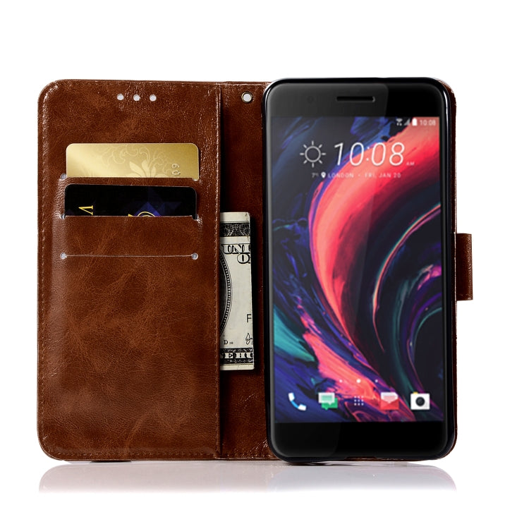 For HTC X10 Retro Copper Buckle Crazy Horse Horizontal Flip PU Leather Case with Holder & Card Slots & Wallet & Lanyard