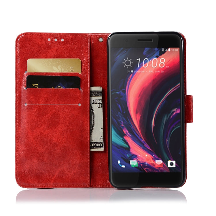 For HTC X10 Retro Copper Buckle Crazy Horse Horizontal Flip PU Leather Case with Holder & Card Slots & Wallet & Lanyard