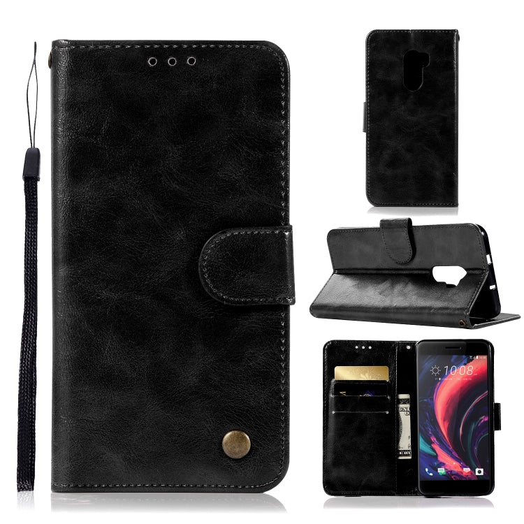 For HTC X10 Retro Copper Buckle Crazy Horse Horizontal Flip PU Leather Case with Holder & Card Slots & Wallet & Lanyard