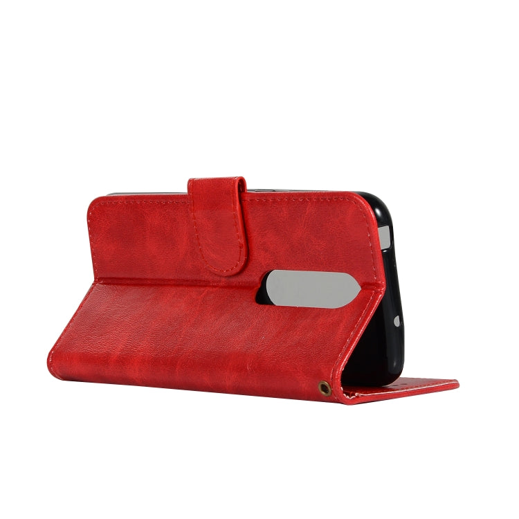 For Nokia 5.1 Retro Copper Buckle Crazy Horse Horizontal Flip PU Leather Case with Holder & Card Slots & Wallet & Lanyard