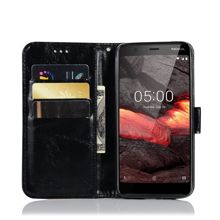 For Nokia 5.1 Retro Copper Buckle Crazy Horse Horizontal Flip PU Leather Case with Holder & Card Slots & Wallet & Lanyard