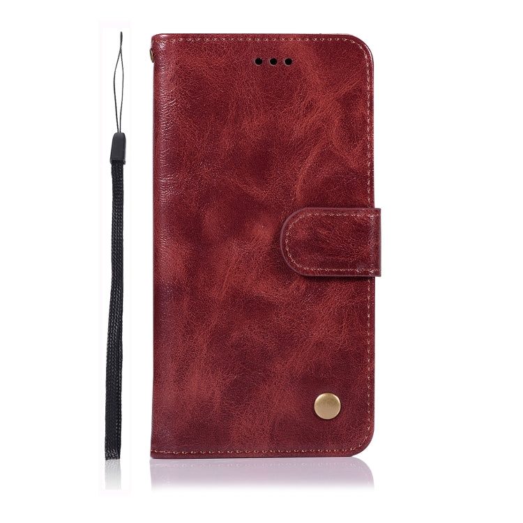For LG V40 ThinQ Retro Copper Buckle Crazy Horse Horizontal Flip PU Leather Case with Holder & Card Slots & Wallet & Lanyard