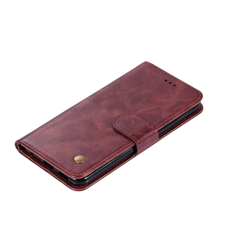 For LG V40 ThinQ Retro Copper Buckle Crazy Horse Horizontal Flip PU Leather Case with Holder & Card Slots & Wallet & Lanyard