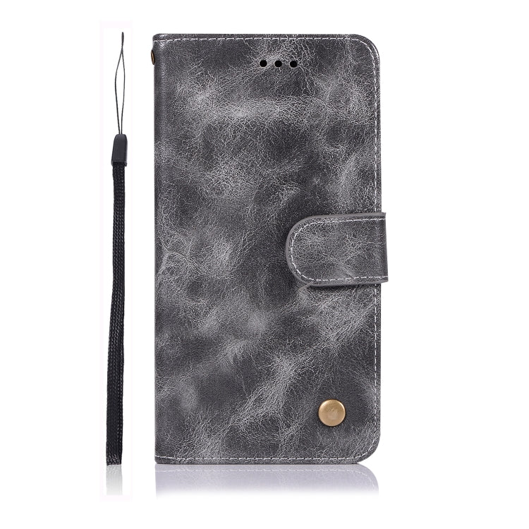 For LG V40 ThinQ Retro Copper Buckle Crazy Horse Horizontal Flip PU Leather Case with Holder & Card Slots & Wallet & Lanyard