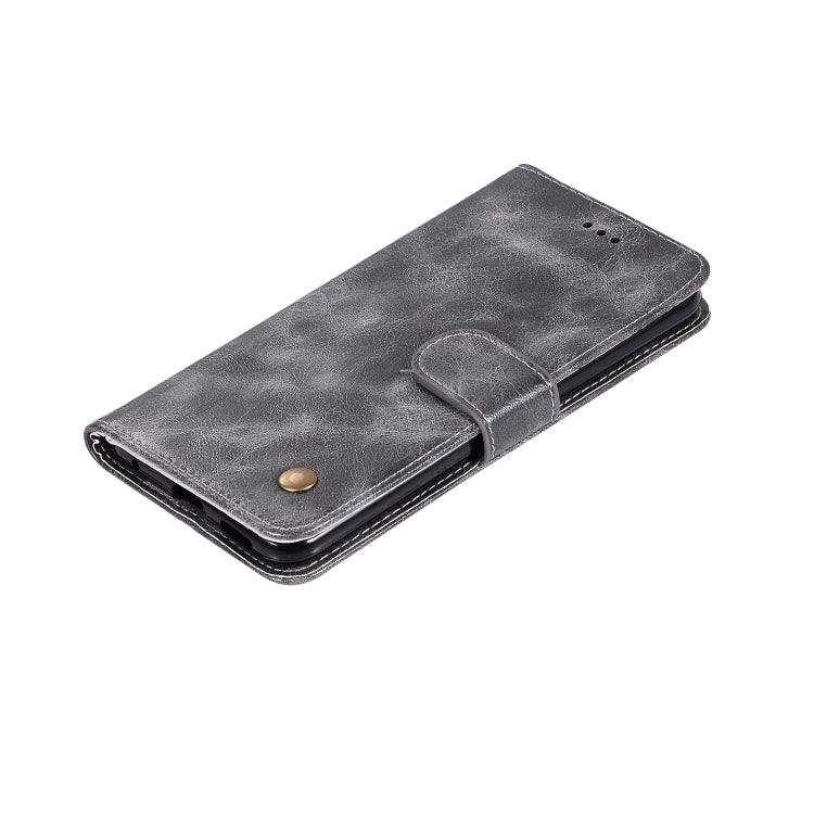 For LG V40 ThinQ Retro Copper Buckle Crazy Horse Horizontal Flip PU Leather Case with Holder & Card Slots & Wallet & Lanyard
