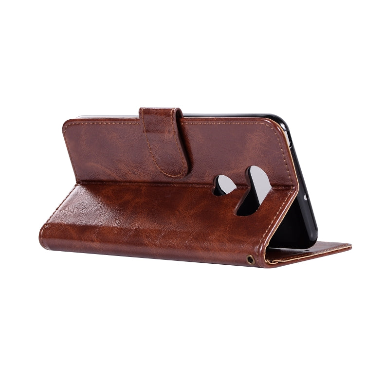 For LG V40 ThinQ Retro Copper Buckle Crazy Horse Horizontal Flip PU Leather Case with Holder & Card Slots & Wallet & Lanyard