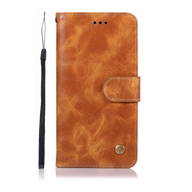 For LG V40 ThinQ Retro Copper Buckle Crazy Horse Horizontal Flip PU Leather Case with Holder & Card Slots & Wallet & Lanyard