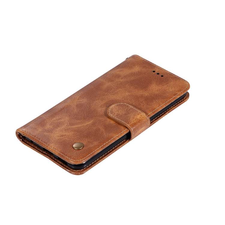 For LG V40 ThinQ Retro Copper Buckle Crazy Horse Horizontal Flip PU Leather Case with Holder & Card Slots & Wallet & Lanyard