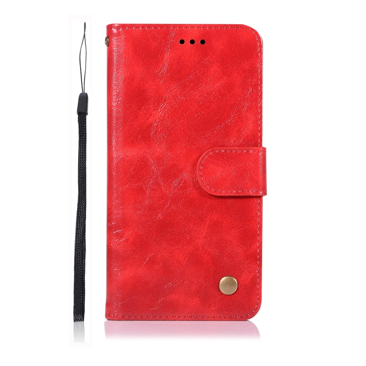 For LG V40 ThinQ Retro Copper Buckle Crazy Horse Horizontal Flip PU Leather Case with Holder & Card Slots & Wallet & Lanyard