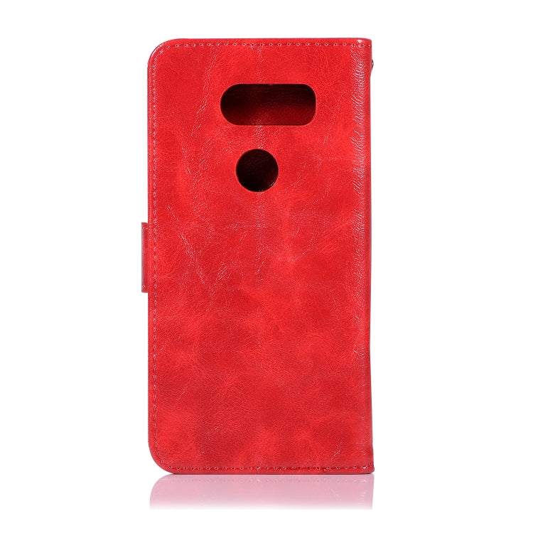 For LG V40 ThinQ Retro Copper Buckle Crazy Horse Horizontal Flip PU Leather Case with Holder & Card Slots & Wallet & Lanyard
