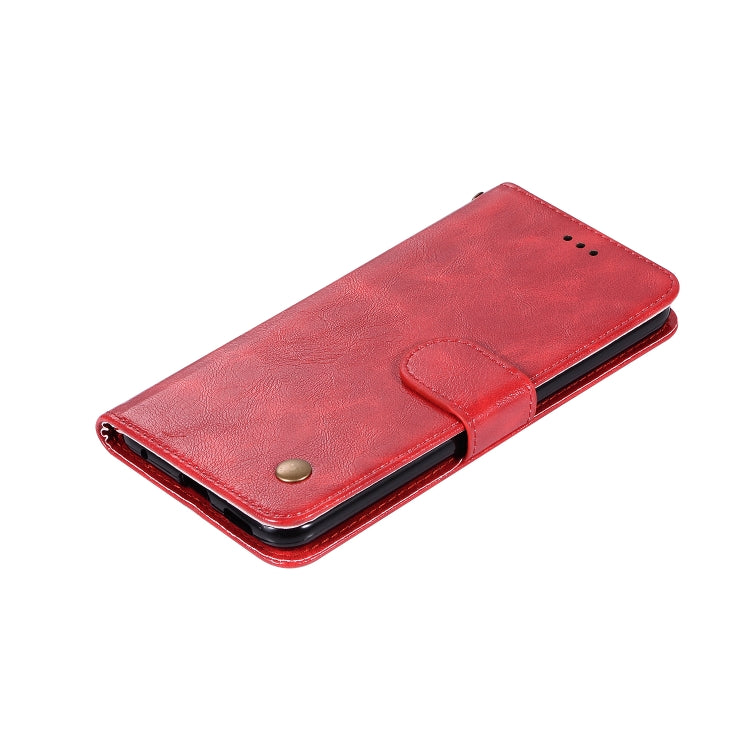 For LG V40 ThinQ Retro Copper Buckle Crazy Horse Horizontal Flip PU Leather Case with Holder & Card Slots & Wallet & Lanyard