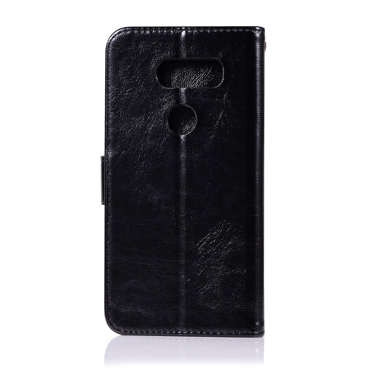 For LG V40 ThinQ Retro Copper Buckle Crazy Horse Horizontal Flip PU Leather Case with Holder & Card Slots & Wallet & Lanyard
