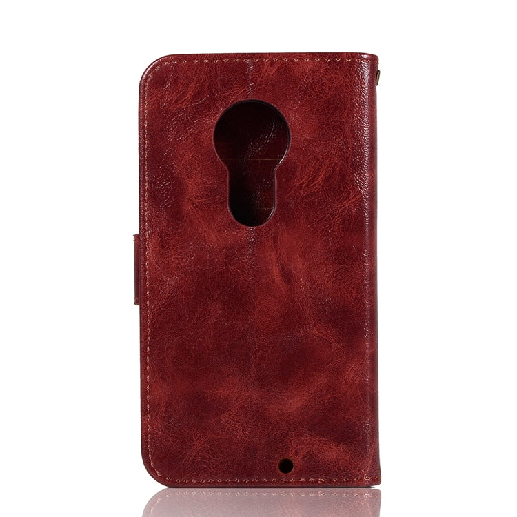 For Motorola Moto G7 Retro Copper Buckle Crazy Horse Horizontal Flip PU Leather Case with Holder & Card Slots & Wallet & Lanyard