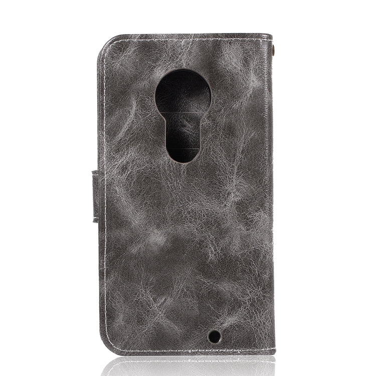 For Motorola Moto G7 Retro Copper Buckle Crazy Horse Horizontal Flip PU Leather Case with Holder & Card Slots & Wallet & Lanyard
