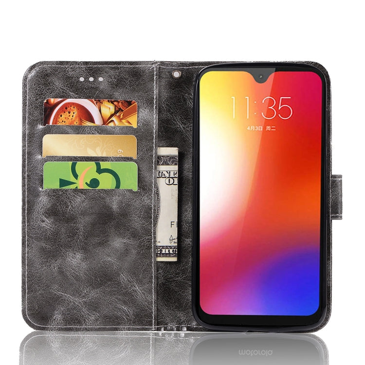 For Motorola Moto G7 Retro Copper Buckle Crazy Horse Horizontal Flip PU Leather Case with Holder & Card Slots & Wallet & Lanyard