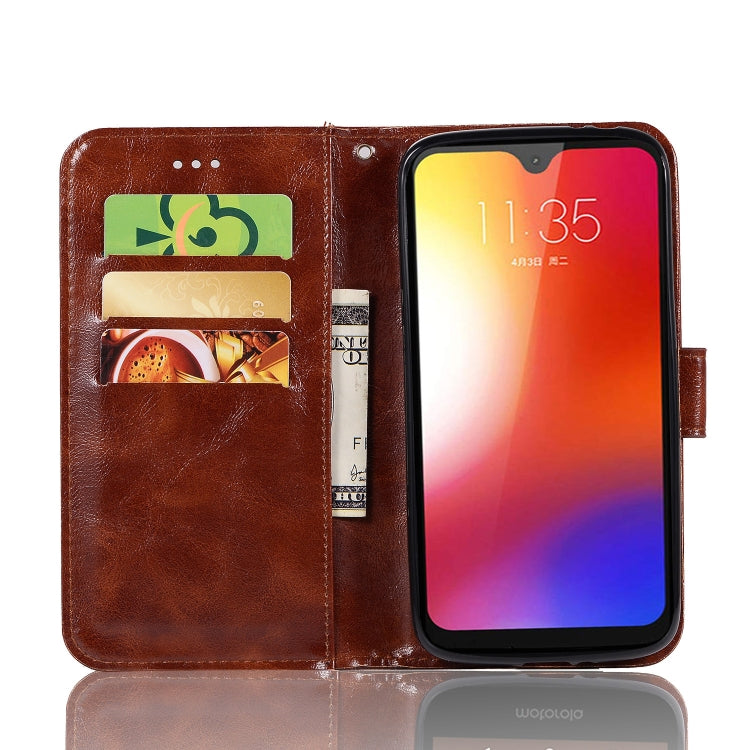 For Motorola Moto G7 Retro Copper Buckle Crazy Horse Horizontal Flip PU Leather Case with Holder & Card Slots & Wallet & Lanyard