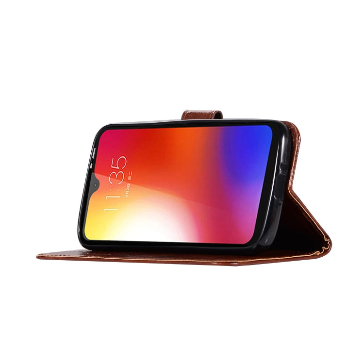 For Motorola Moto G7 Retro Copper Buckle Crazy Horse Horizontal Flip PU Leather Case with Holder & Card Slots & Wallet & Lanyard