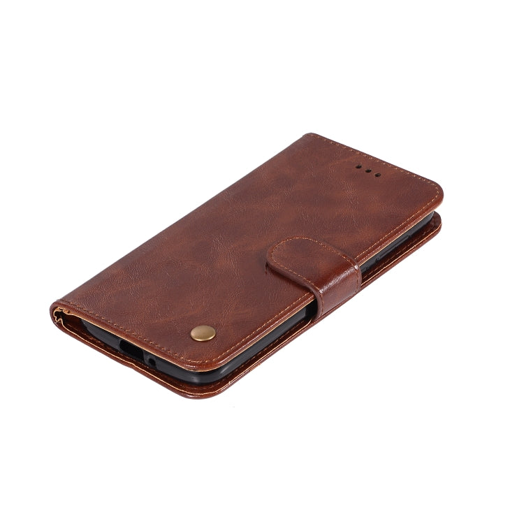 For Motorola Moto G7 Retro Copper Buckle Crazy Horse Horizontal Flip PU Leather Case with Holder & Card Slots & Wallet & Lanyard
