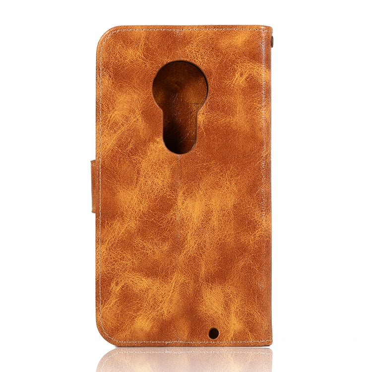 For Motorola Moto G7 Retro Copper Buckle Crazy Horse Horizontal Flip PU Leather Case with Holder & Card Slots & Wallet & Lanyard