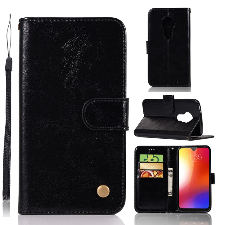 For Motorola Moto G7 Retro Copper Buckle Crazy Horse Horizontal Flip PU Leather Case with Holder & Card Slots & Wallet & Lanyard