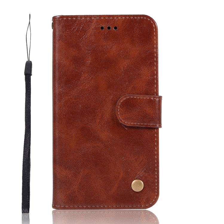 For Motorola Moto E5 Play Go Retro Copper Buckle Crazy Horse Horizontal Flip PU Leather Case with Holder & Card Slots & Wallet & Lanyard