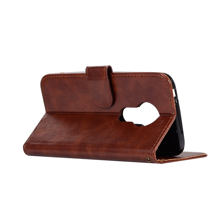 For Motorola Moto E5 Play Go Retro Copper Buckle Crazy Horse Horizontal Flip PU Leather Case with Holder & Card Slots & Wallet & Lanyard