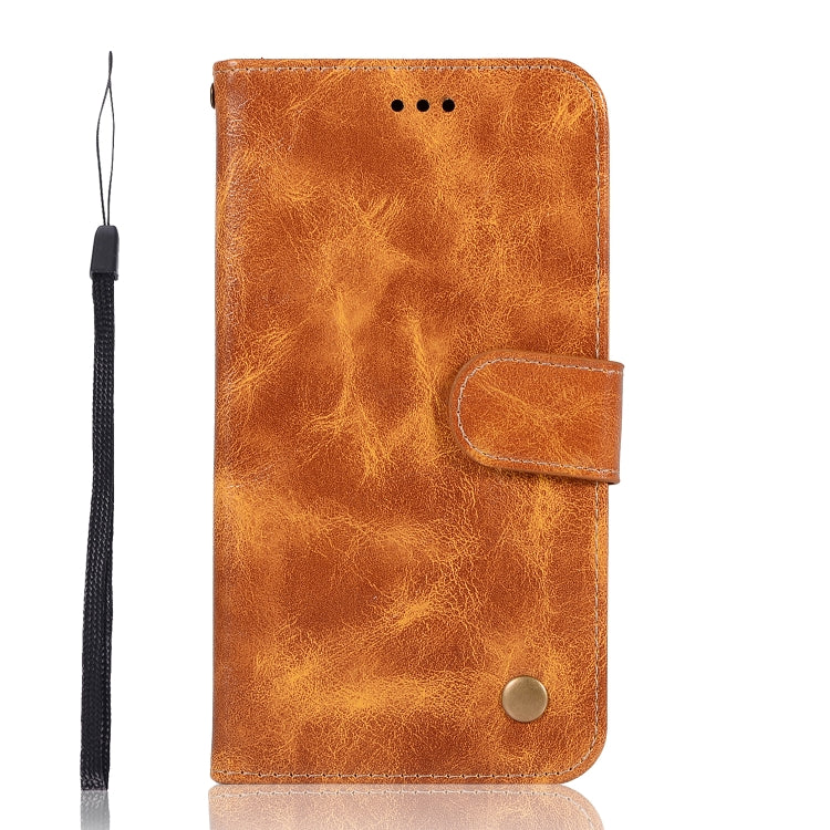 For Motorola Moto E5 Play Go Retro Copper Buckle Crazy Horse Horizontal Flip PU Leather Case with Holder & Card Slots & Wallet & Lanyard
