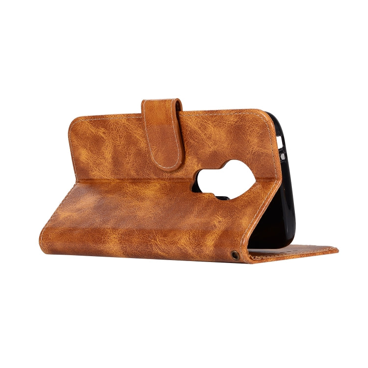 For Motorola Moto E5 Play Go Retro Copper Buckle Crazy Horse Horizontal Flip PU Leather Case with Holder & Card Slots & Wallet & Lanyard