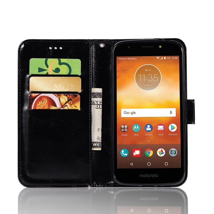 For Motorola Moto E5 Play Go Retro Copper Buckle Crazy Horse Horizontal Flip PU Leather Case with Holder & Card Slots & Wallet & Lanyard