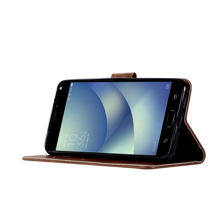 For ASUS Zenfone 4 Max ZC520KL Retro Copper Buckle Crazy Horse Horizontal Flip PU Leather Case with Holder & Card Slots & Wallet & Lanyard