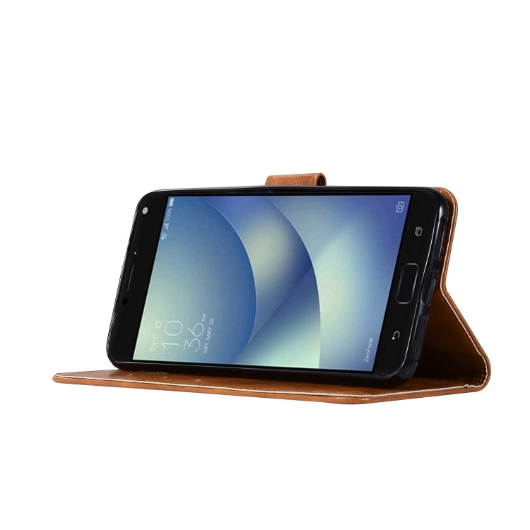 For ASUS Zenfone 4 Max ZC520KL Retro Copper Buckle Crazy Horse Horizontal Flip PU Leather Case with Holder & Card Slots & Wallet & Lanyard