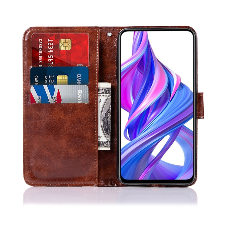 For Huawei Honor 9X / 9X Pro Retro Copper Buckle Crazy Horse Horizontal Flip PU Leather Case with Holder & Card Slots & Wallet & Lanyard