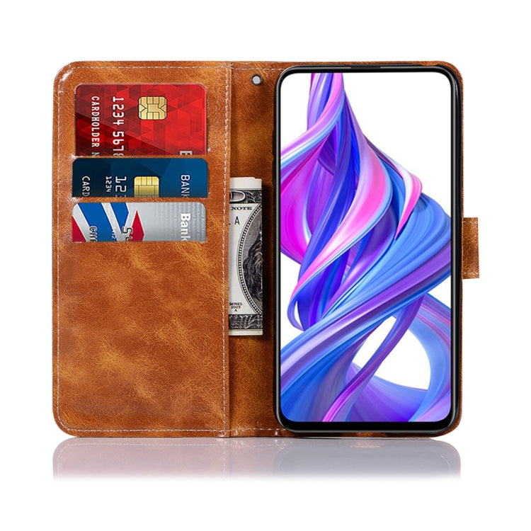 For Huawei Honor 9X / 9X Pro Retro Copper Buckle Crazy Horse Horizontal Flip PU Leather Case with Holder & Card Slots & Wallet & Lanyard