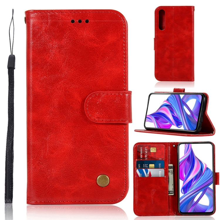 For Huawei Honor 9X / 9X Pro Retro Copper Buckle Crazy Horse Horizontal Flip PU Leather Case with Holder & Card Slots & Wallet & Lanyard