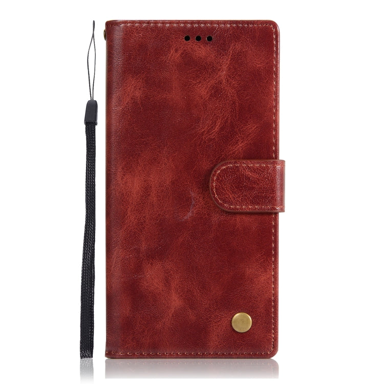 For Galaxy Note 9 Retro Copper Buckle Crazy Horse Horizontal Flip PU Leather Case with Holder & Card Slots & Wallet & Lanyard