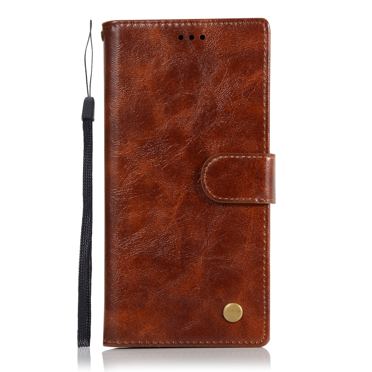 For Galaxy Note 9 Retro Copper Buckle Crazy Horse Horizontal Flip PU Leather Case with Holder & Card Slots & Wallet & Lanyard