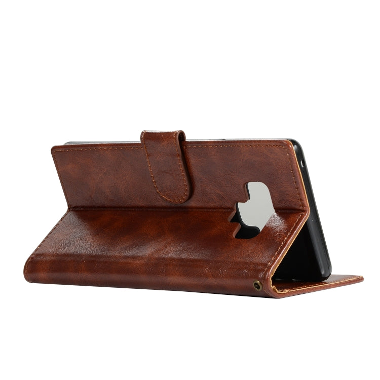 For Galaxy Note 9 Retro Copper Buckle Crazy Horse Horizontal Flip PU Leather Case with Holder & Card Slots & Wallet & Lanyard
