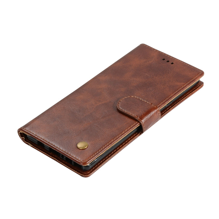 For Galaxy Note 9 Retro Copper Buckle Crazy Horse Horizontal Flip PU Leather Case with Holder & Card Slots & Wallet & Lanyard