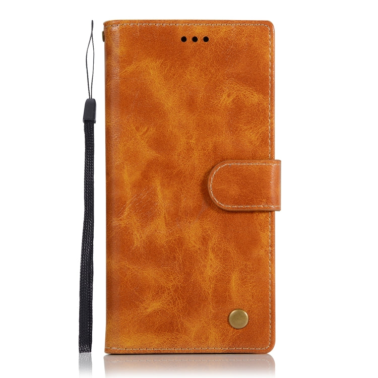 For Galaxy Note 9 Retro Copper Buckle Crazy Horse Horizontal Flip PU Leather Case with Holder & Card Slots & Wallet & Lanyard
