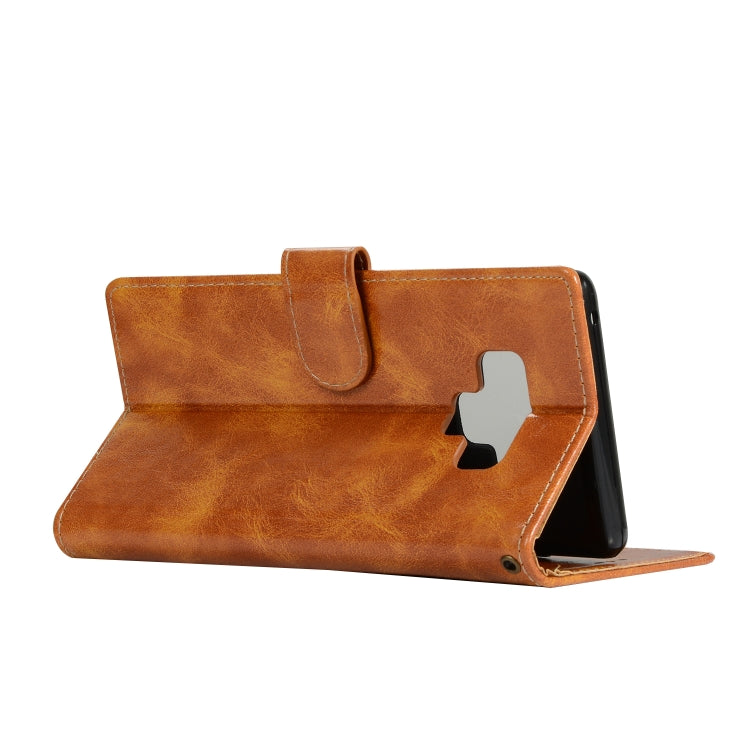 For Galaxy Note 9 Retro Copper Buckle Crazy Horse Horizontal Flip PU Leather Case with Holder & Card Slots & Wallet & Lanyard