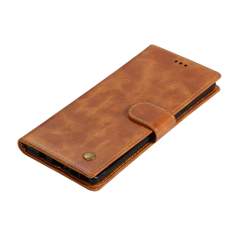 For Galaxy Note 9 Retro Copper Buckle Crazy Horse Horizontal Flip PU Leather Case with Holder & Card Slots & Wallet & Lanyard