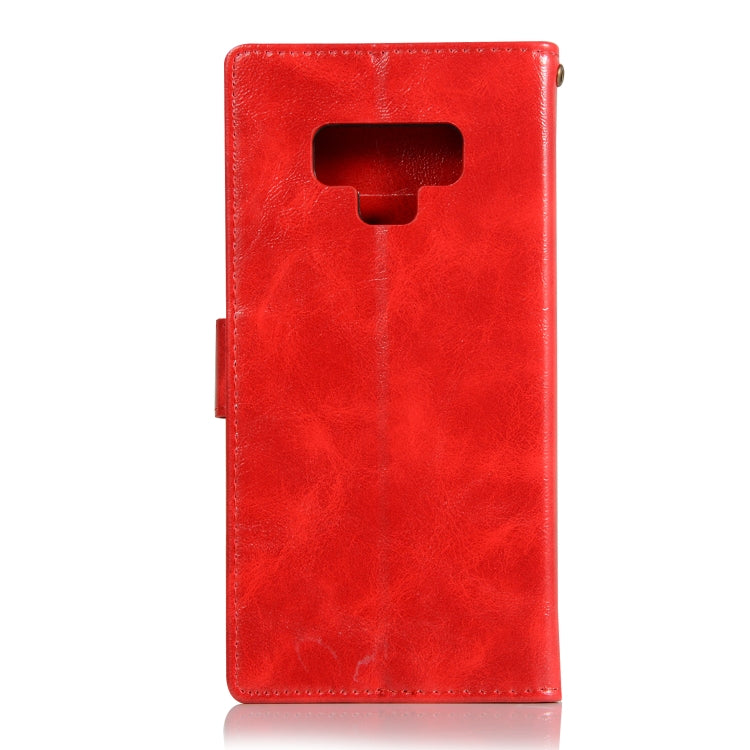 For Galaxy Note 9 Retro Copper Buckle Crazy Horse Horizontal Flip PU Leather Case with Holder & Card Slots & Wallet & Lanyard