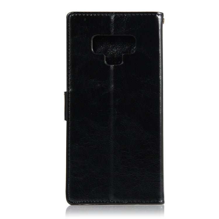 For Galaxy Note 9 Retro Copper Buckle Crazy Horse Horizontal Flip PU Leather Case with Holder & Card Slots & Wallet & Lanyard