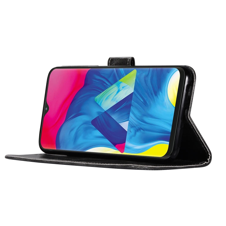 For Galaxy M20 Retro Copper Buckle Crazy Horse Horizontal Flip PU Leather Case with Holder & Card Slots & Wallet & Lanyard