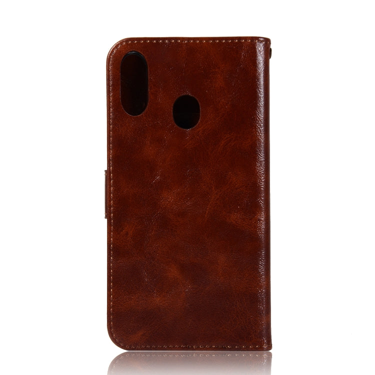 For Galaxy M20 Retro Copper Buckle Crazy Horse Horizontal Flip PU Leather Case with Holder & Card Slots & Wallet & Lanyard