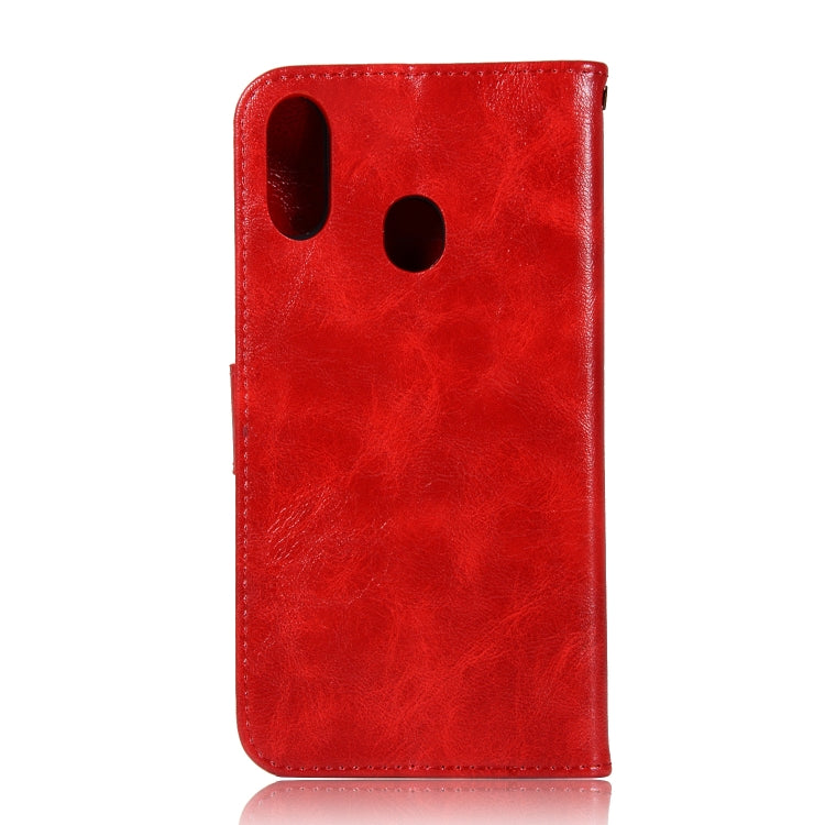 For Galaxy M20 Retro Copper Buckle Crazy Horse Horizontal Flip PU Leather Case with Holder & Card Slots & Wallet & Lanyard